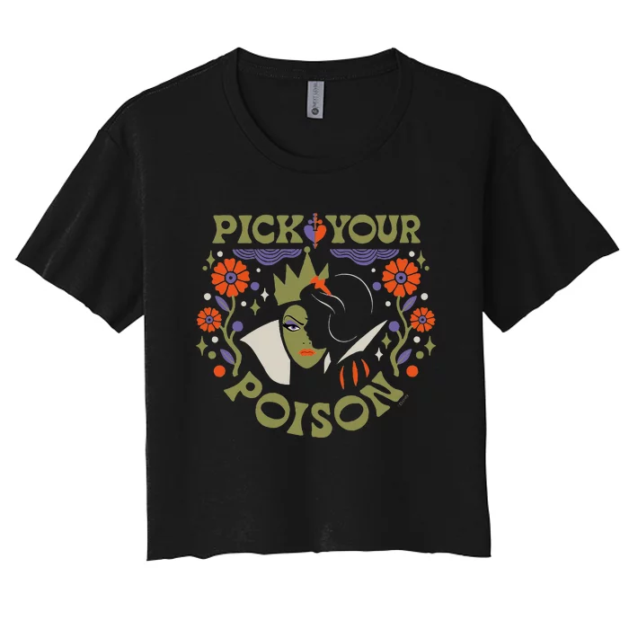 Princess Snow White And Evil Queen Pick Your P.Oison Women's Crop Top Tee