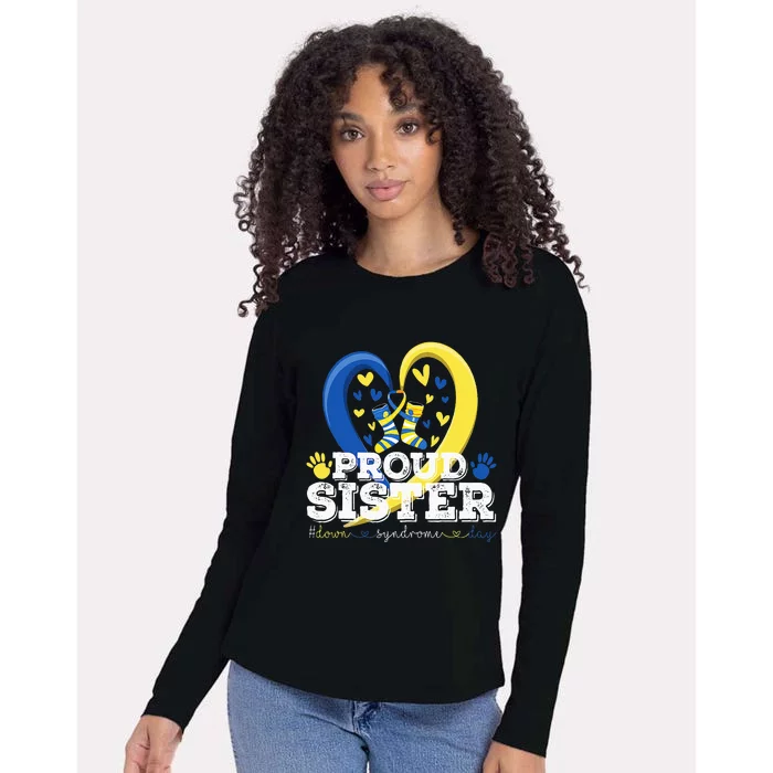 Proud Sister World Down Syndrome Awareness Day Sister 2024 Womens Cotton Relaxed Long Sleeve T-Shirt