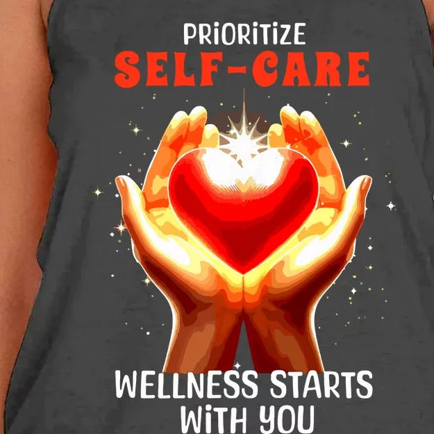 Prioritize Selfcare Wellness Starts With You Zip Hoodie Women's Knotted Racerback Tank