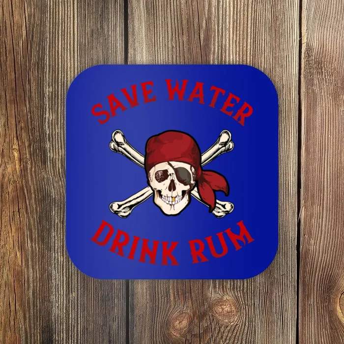 Pirate Save Water Rum Party Gift Coaster