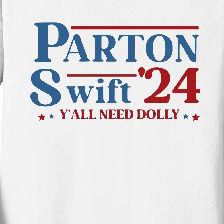 Parton Swift24 Y’All Need Dolly Kids Long Sleeve Shirt