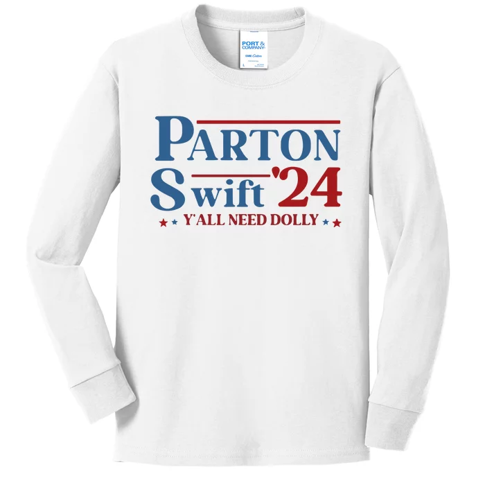 Parton Swift24 Y’All Need Dolly Kids Long Sleeve Shirt