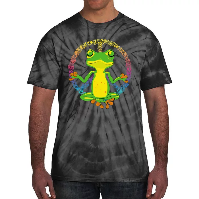 Peace Sign Yoga Frogs Cool Peace Frog Tie Dye Tie-Dye T-Shirt