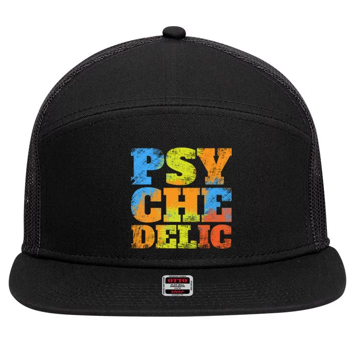 Psychedelic 7 Panel Mesh Trucker Snapback Hat