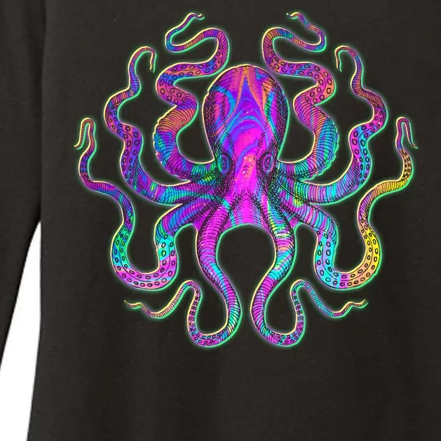 Psychedelic Octopus Womens CVC Long Sleeve Shirt