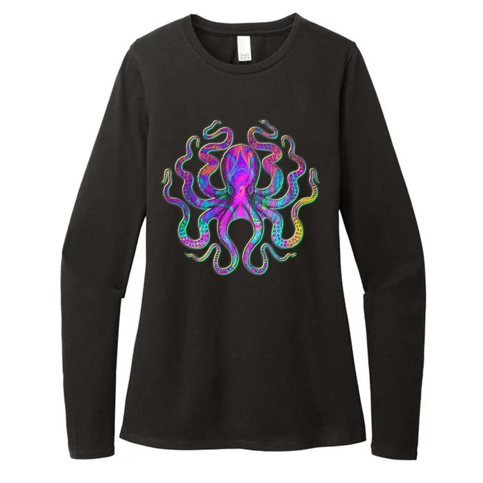 Psychedelic Octopus Womens CVC Long Sleeve Shirt