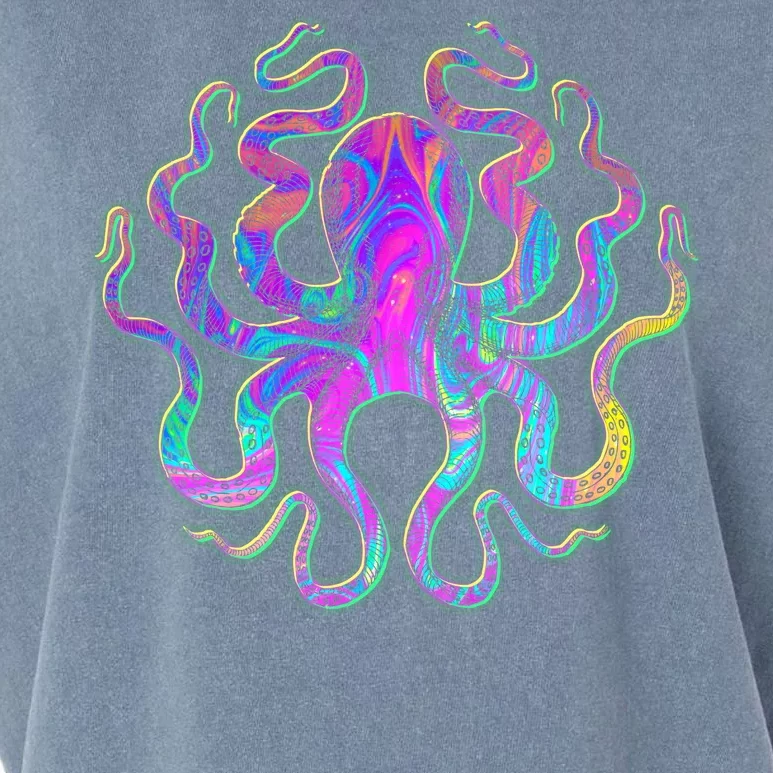 Psychedelic Octopus Garment-Dyed Women's Muscle Tee