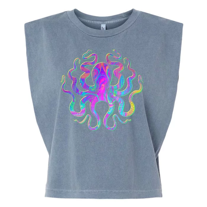 Psychedelic Octopus Garment-Dyed Women's Muscle Tee