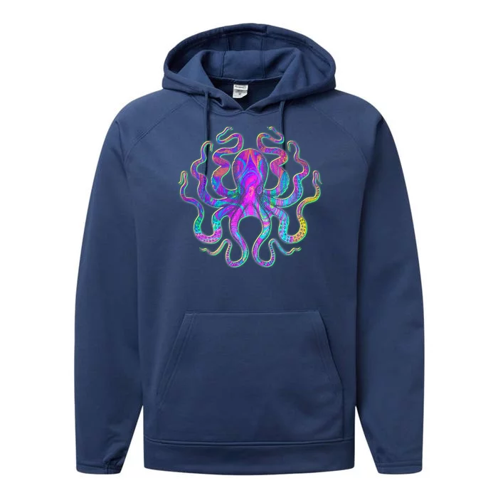 Psychedelic Octopus Performance Fleece Hoodie