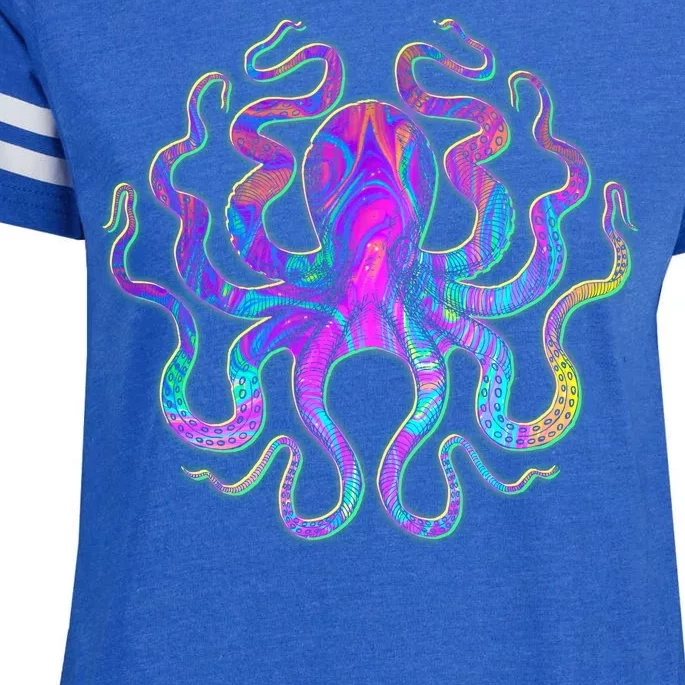 Psychedelic Octopus Enza Ladies Jersey Football T-Shirt