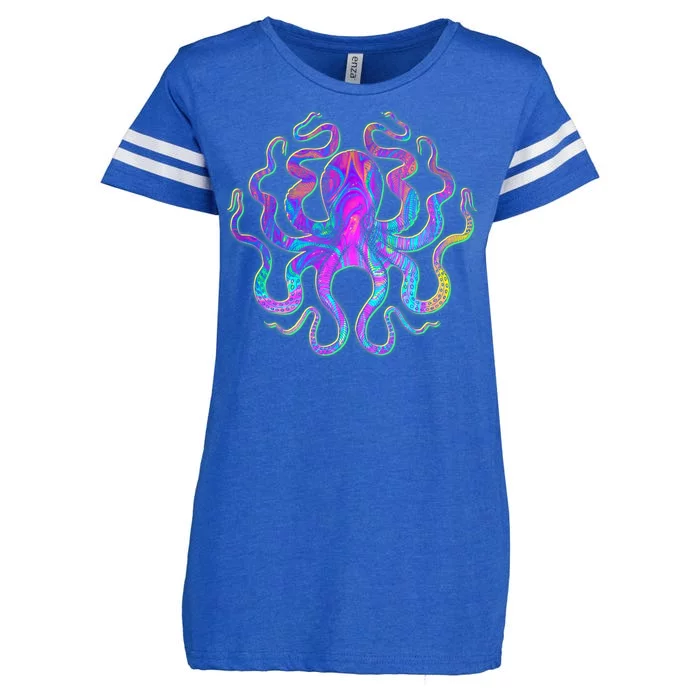 Psychedelic Octopus Enza Ladies Jersey Football T-Shirt