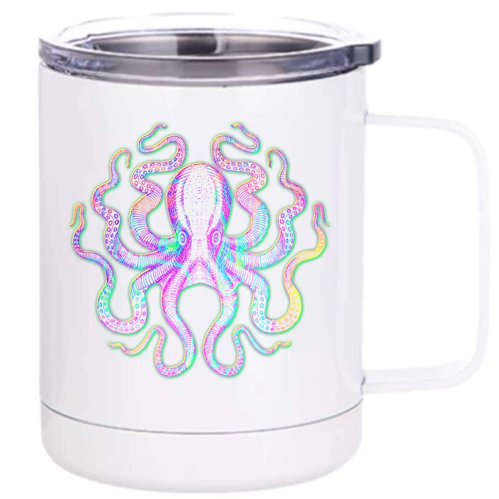 Psychedelic Octopus Front & Back 12oz Stainless Steel Tumbler Cup