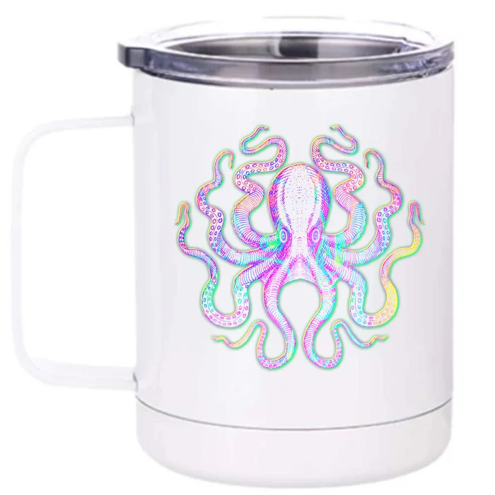 Psychedelic Octopus Front & Back 12oz Stainless Steel Tumbler Cup