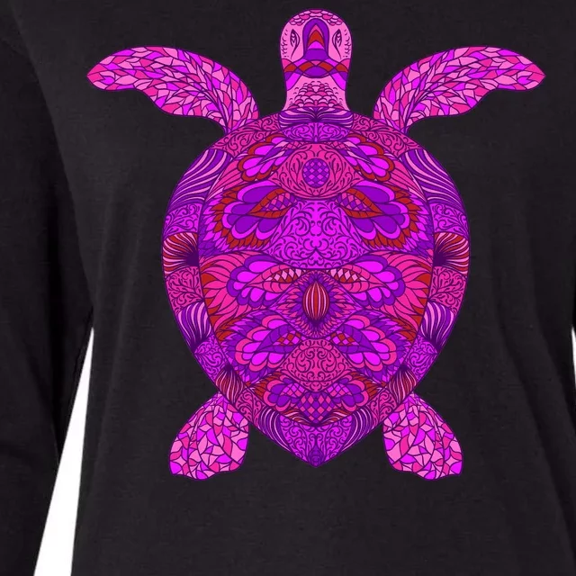 Psychedelic Turtle Womens Cotton Relaxed Long Sleeve T-Shirt