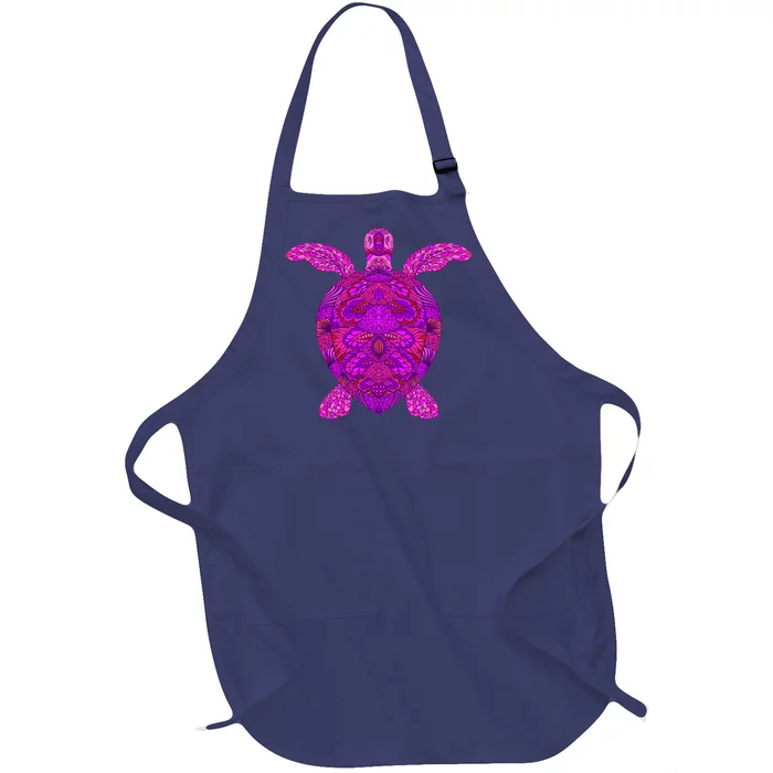 Psychedelic Turtle Full-Length Apron With Pocket