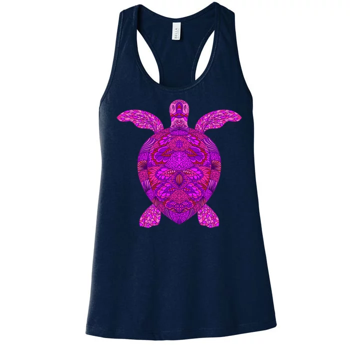 Psychedelic Turtle Women's Racerback Tank