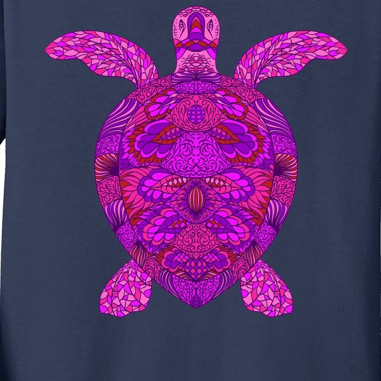 Psychedelic Turtle Kids Long Sleeve Shirt