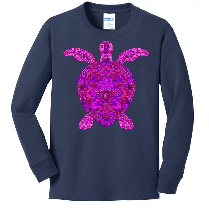 Psychedelic Turtle Kids Long Sleeve Shirt