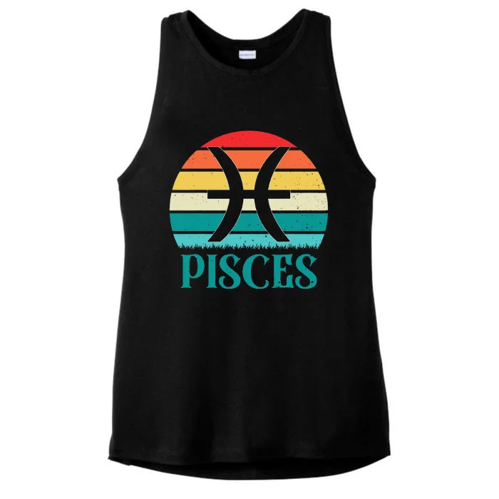 Pisces Sunset Zodiac Ladies Tri-Blend Wicking Tank