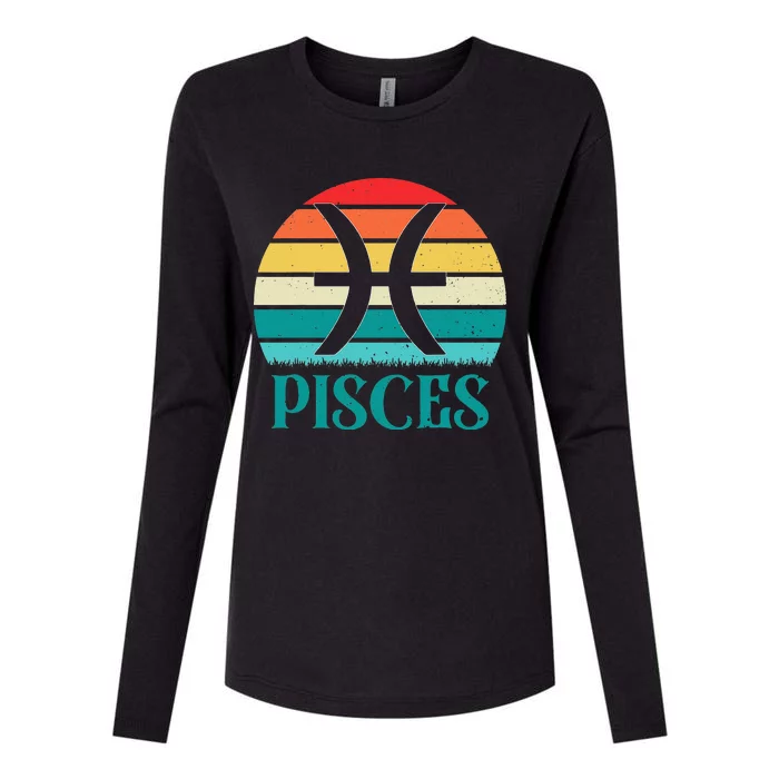 Pisces Sunset Zodiac Womens Cotton Relaxed Long Sleeve T-Shirt