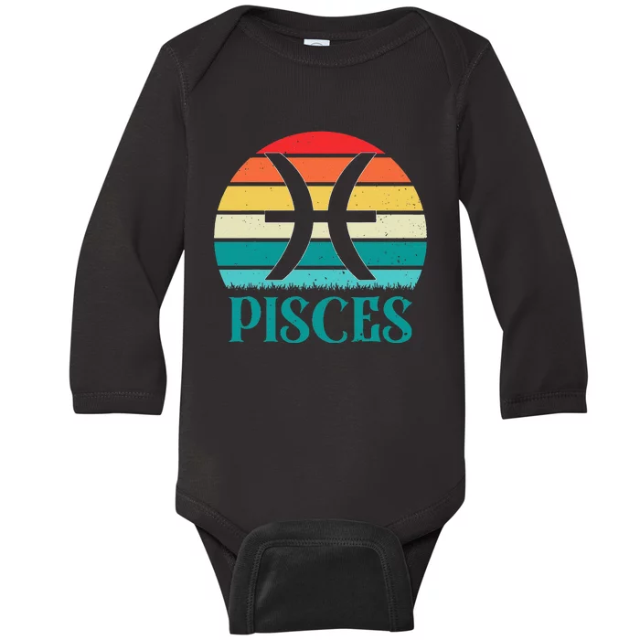 Pisces Sunset Zodiac Baby Long Sleeve Bodysuit