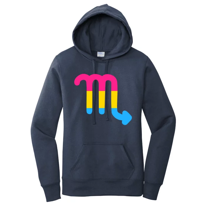 Pansexual Scorpio Zodiac Sign Pansexual Pride Flag Gift Women's Pullover Hoodie