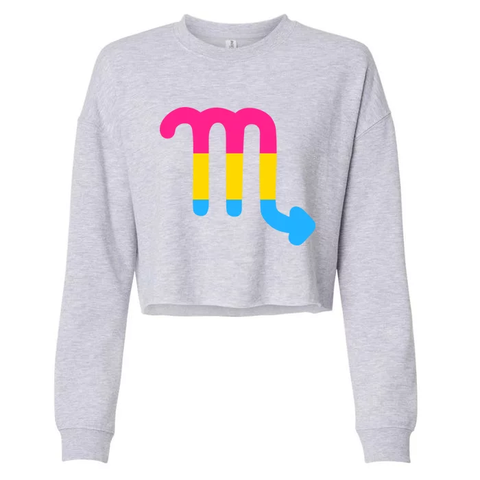 Pansexual Scorpio Zodiac Sign Pansexual Pride Flag Gift Cropped Pullover Crew