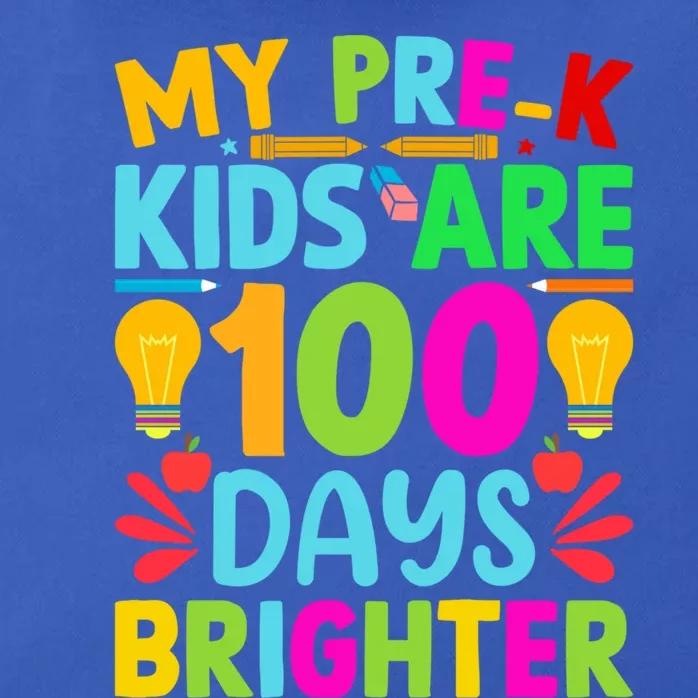 Pregiftk Teacher 100 Days Brighter 100th Day Of School Gift Zip Tote Bag