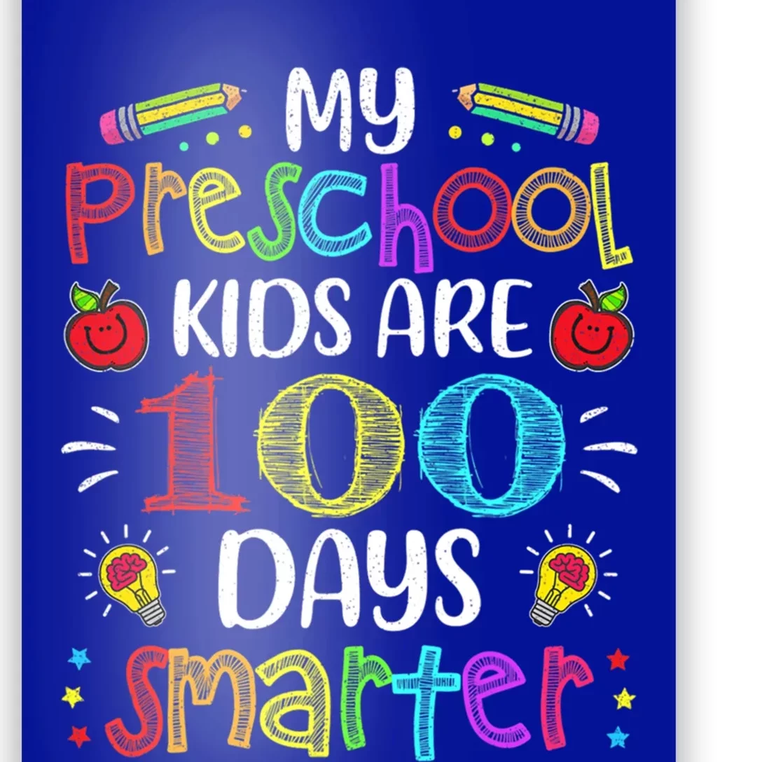 Preschool Teacher 100 Days Smarter 100th Day Of School Gift Meaningful Gift Poster