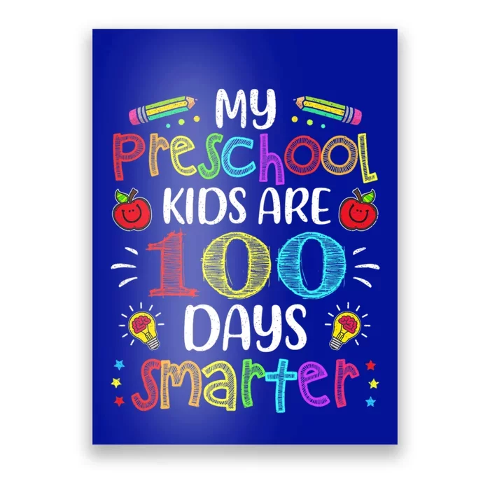 Preschool Teacher 100 Days Smarter 100th Day Of School Gift Meaningful Gift Poster