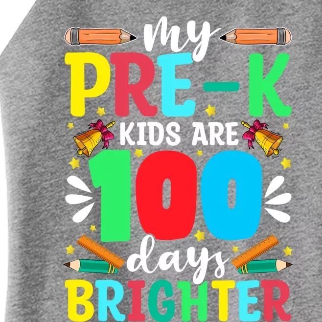 Preschool Teacher 100 Days Brighter 100th Day Of School Meaningful Gift Women’s Perfect Tri Rocker Tank