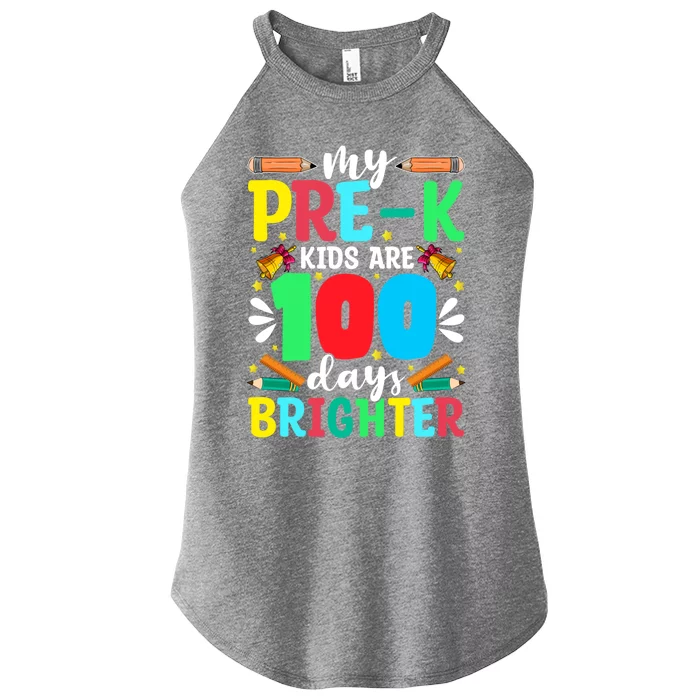 Preschool Teacher 100 Days Brighter 100th Day Of School Meaningful Gift Women’s Perfect Tri Rocker Tank