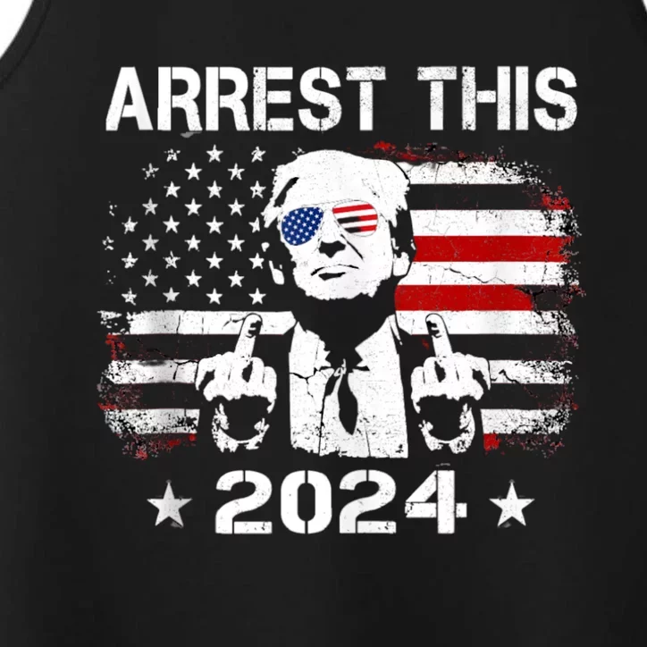 Pro Trump 2024 Funny Arrest This American Flag 45 47 Vote Performance Tank