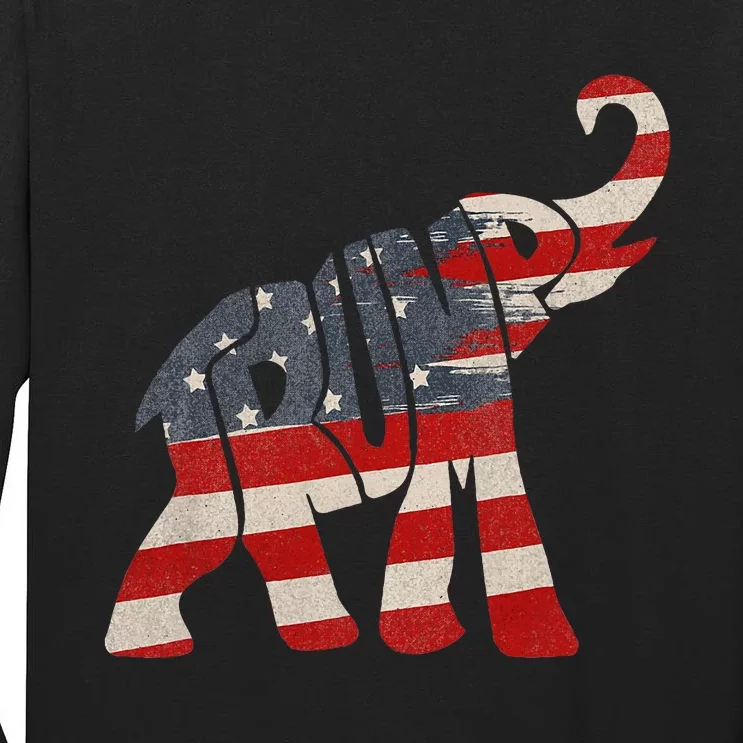 President Trump 2024 Republican Elephant Trump Tall Long Sleeve T-Shirt