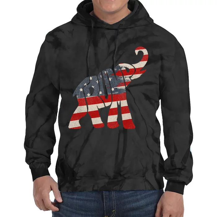 President Trump 2024 Republican Elephant Trump Tie Dye Hoodie