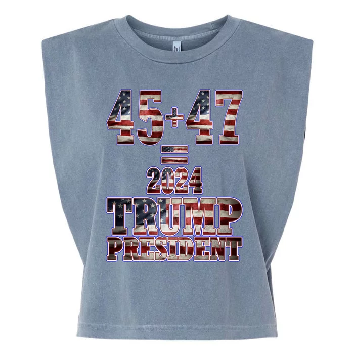 Pro Trump 2024 45th Potus 45+47= 2024 Trump President Funny Gift Garment-Dyed Women's Muscle Tee