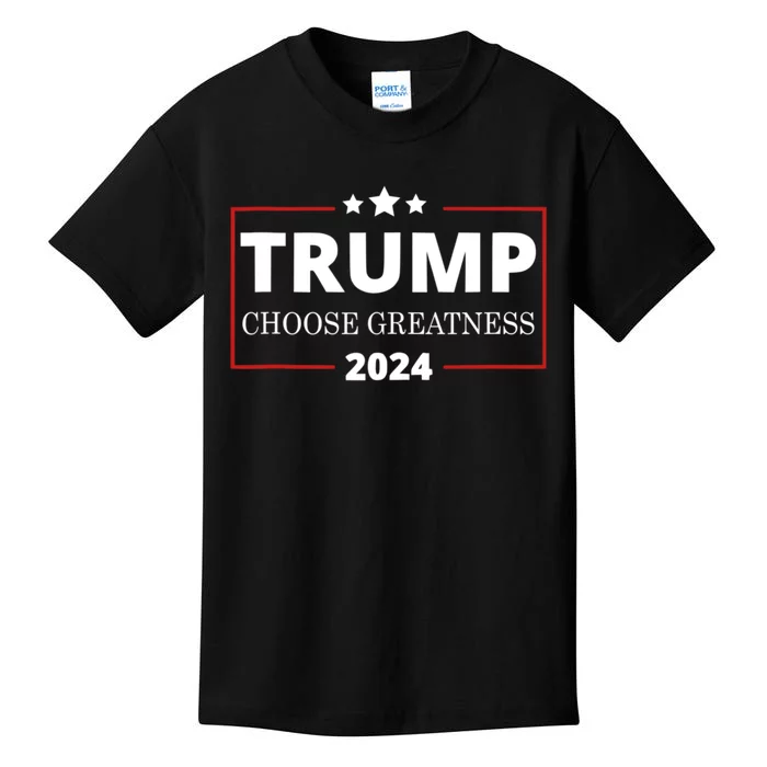 Pro Trump 2024 Campaign Trump For President Vote Greatness Kids T-Shirt