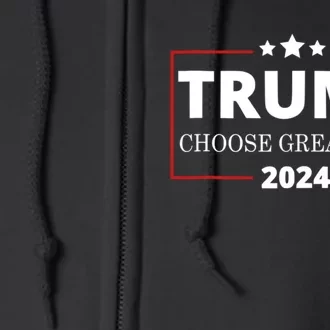 Pro Trump 2024 Campaign Trump For President Vote Greatness Full Zip Hoodie