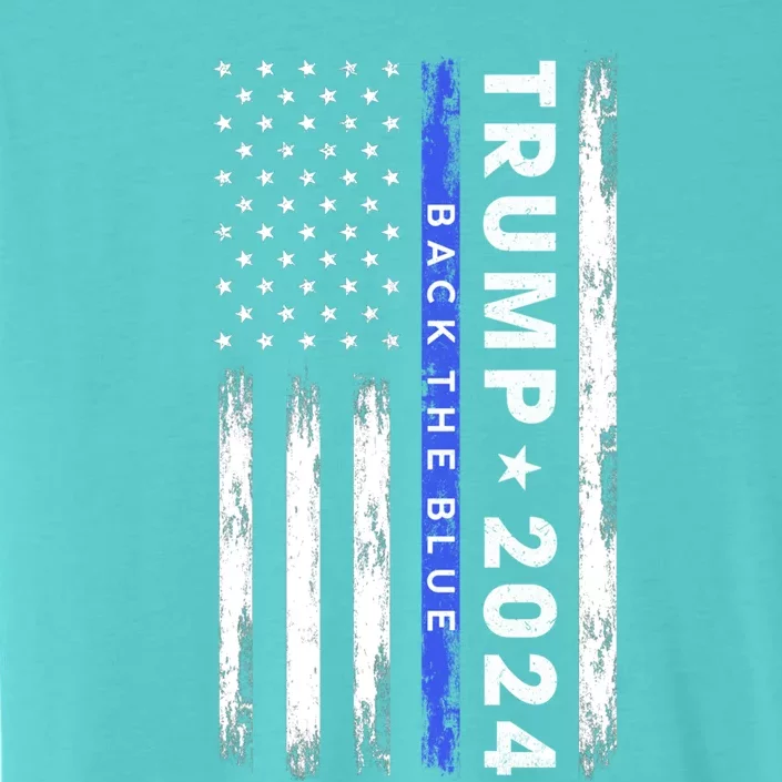 Pro Trump 2024 Back The Blue Thin Blue Line American Flag Meaningful Gift ChromaSoft Performance T-Shirt