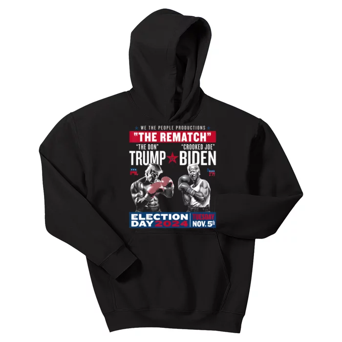 Pro Trump 2024 The Rematch The Don And Crooked Joe Kids Hoodie