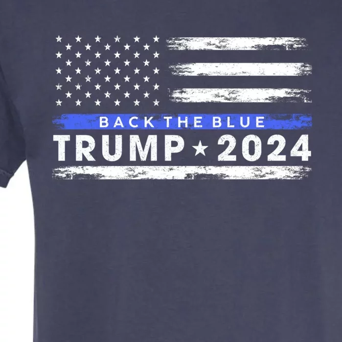 Pro Trump 2024 Back The Blue Thin Blue Line American Flag Gift Garment-Dyed Heavyweight T-Shirt