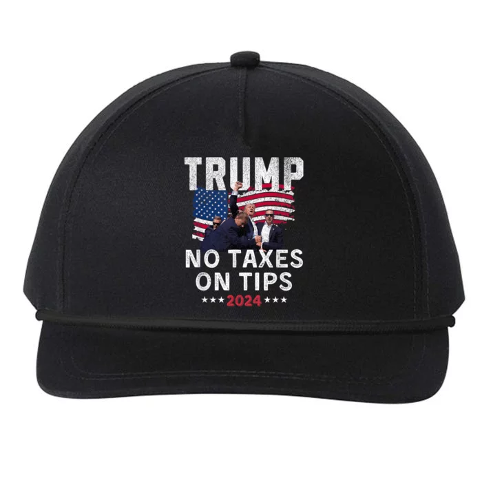 President Trump 2024trending No Tax On Tips Copycat Kamala Snapback Five-Panel Rope Hat