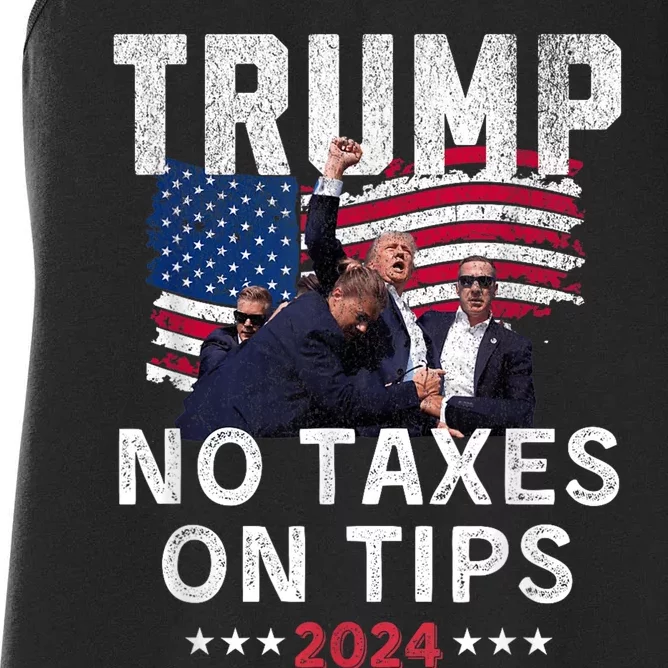 President Trump 2024trending No Tax On Tips Copycat Kamala Women's Racerback Tank