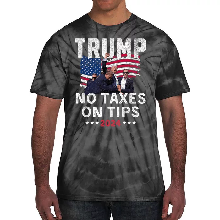 President Trump 2024trending No Tax On Tips Copycat Kamala Tie-Dye T-Shirt