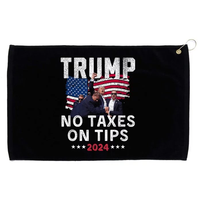 President Trump 2024trending No Tax On Tips Copycat Kamala Grommeted Golf Towel