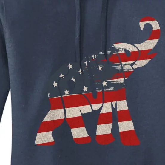 President Trump 2024 Republican Elephant Trump Supporter Gift Women's Pullover Hoodie