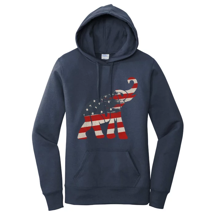 President Trump 2024 Republican Elephant Trump Supporter Gift Women's Pullover Hoodie