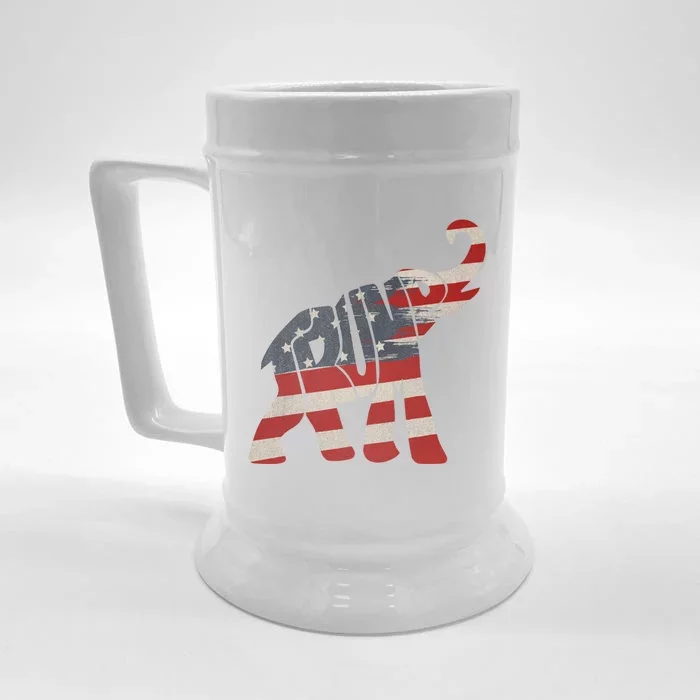 President Trump 2024 Republican Elephant Trump Supporter Gift Front & Back Beer Stein