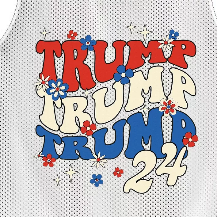 President Trump 24 2024 Groovy Retro Mesh Reversible Basketball Jersey Tank