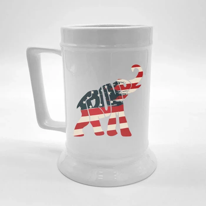 President Trump 2024 Republican Elephant Trump Supporter Front & Back Beer Stein